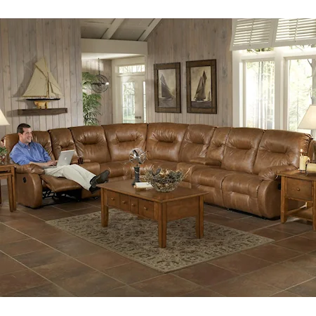 Leather-Like 8-Piece Reclining Sectional